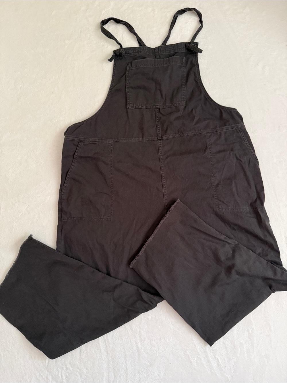aerie Dark Gray Cotton Overalls Jumpsuit with Wide Legs - Picture 8 of 8
